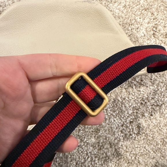 Authentic Gucci Cream Leather Small Belt Bag with Green & Red Web - Picture 9 of 16